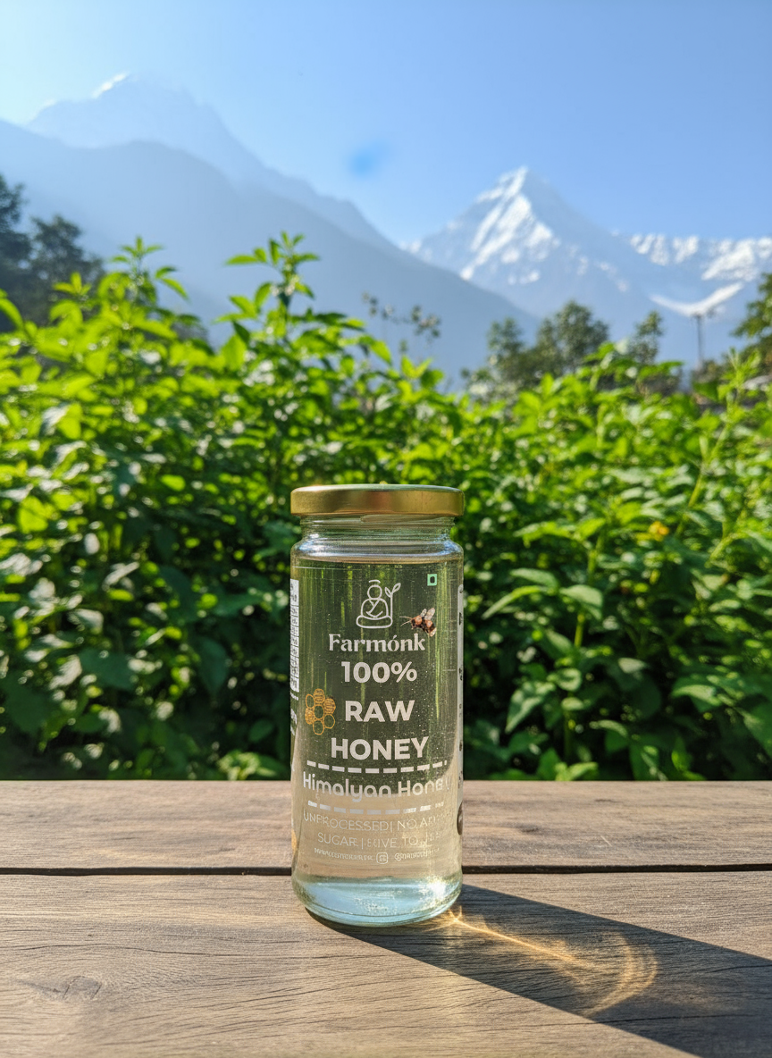 Farmónk™ Pure Transparent Himalayan Honey — Crystal Nectar from the High Valleys